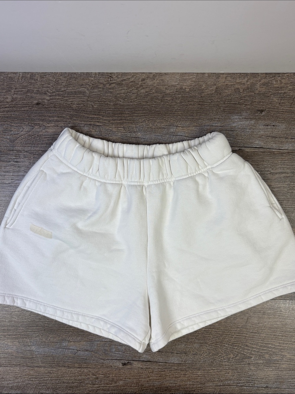 SET ACTIVE Ivory Cotton Fleece Sweat Shorts Made in USA Size Medium
